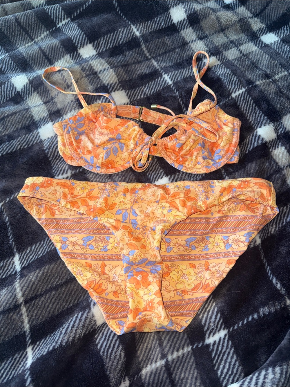 Billabong Orange Floral Underwire Bikini